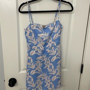 Blue and Cream Floral Slip Dress